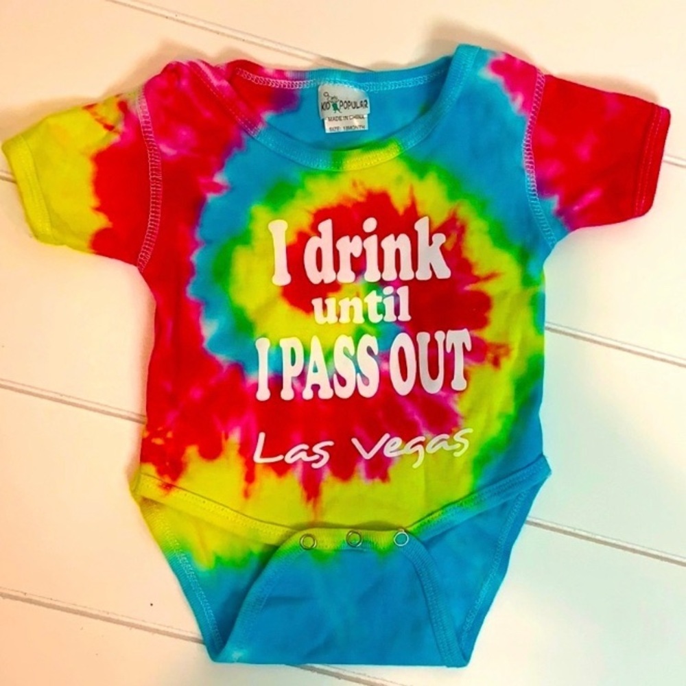 NWOT Kid Popular Baby Colorful Tie-Dye Onesie-Size 18 MONTH